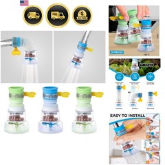 3 Pcs Faucet Filter Set – Water Faucet Extenders 360 Rotating, Adjustable Wat…