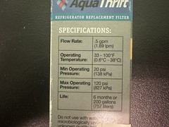 AquaThrift AQT-L3 Refrigerator Replacement Filter Fits LG, Kenmore