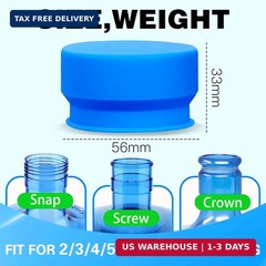 Gofriipai Upgraded 3 and 5 Gallon Water Jug Cap, Silicone Reusable Replacement C