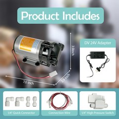 200 GPD Booster Pump Kit Fit Home RO Reverse Osmosis Water Purification System