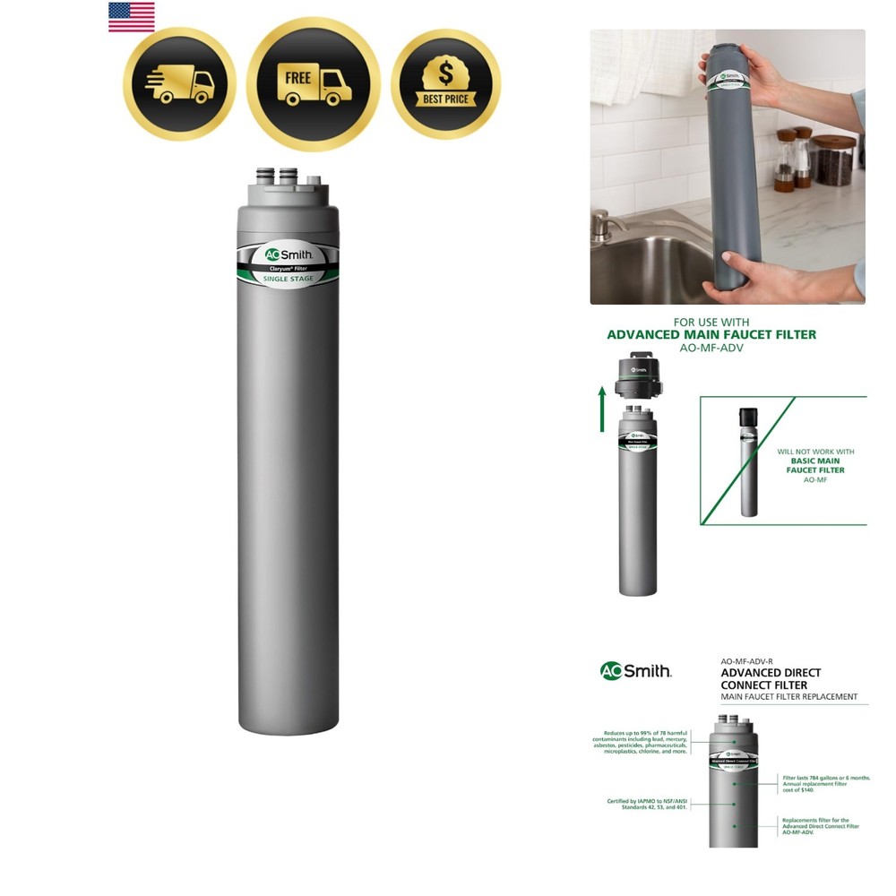 AO Smith Advanced Direct Connect Under Sink Replacement Filter for AO-MF-ADV …