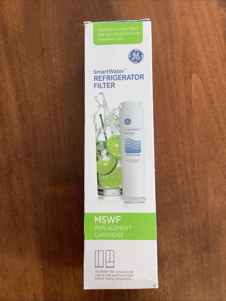 GE MSWF Refrigerator Water Filter Replacement Cartridge Brand New Sealed, 1 Pack