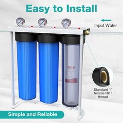Whole House Water Filter System 3Stage 20″x4.5″ City/Well/Pool Water Filtration
