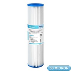 50 Micron 10″x2.5″ Pleated Sediment Water Filter Washable Replacement 1-50 Pack
