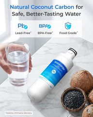 4 Count Water Filter Replacement Removes Bad Taste Odor Chlorine for Fresh Water