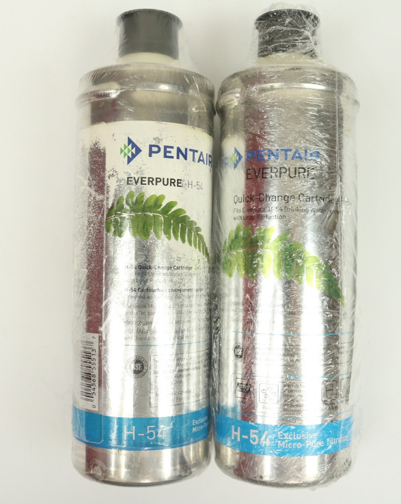 2x Pentair Everpure H-54 Quick-Change Cartridge Water Filter