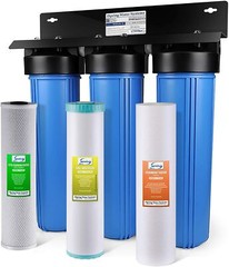 iSpring 3 Stage Whole House Water Filtration System, KDF, Heavy Metal Reducing