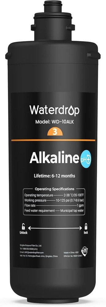 Waterdrop 10ALK Alkaline Under Sink Water Filter Replacement for TSA/TSB-ALK