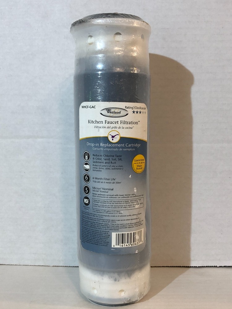Whirlpool WHCF-GAC Replacement Water Filter Activated Carbon for Kitchen Faucet