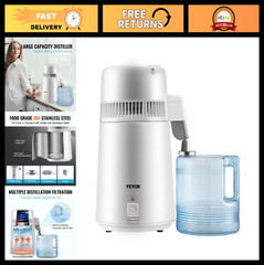 1.1 Gal Water Distiller Machine – 750W Pure Water Distillation Kit, BPA-Free Con