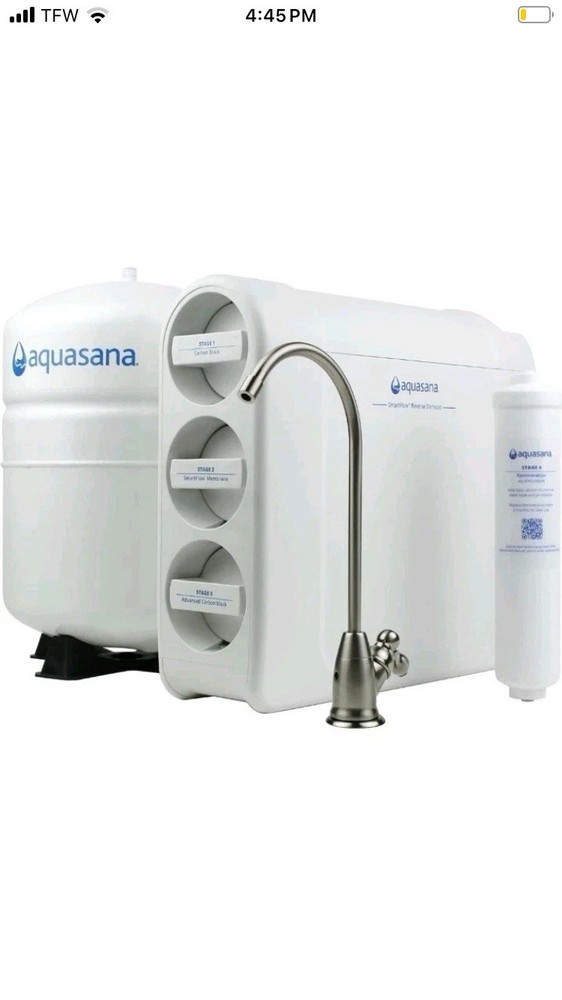 Aquasana SmartFlow Reverse Osmosis Water Filter System Chrome FaucetNew Open Box