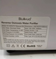 Bluevua RO100ROPOT Countertop Reverse Osmosis Water Filter System w/ Filters