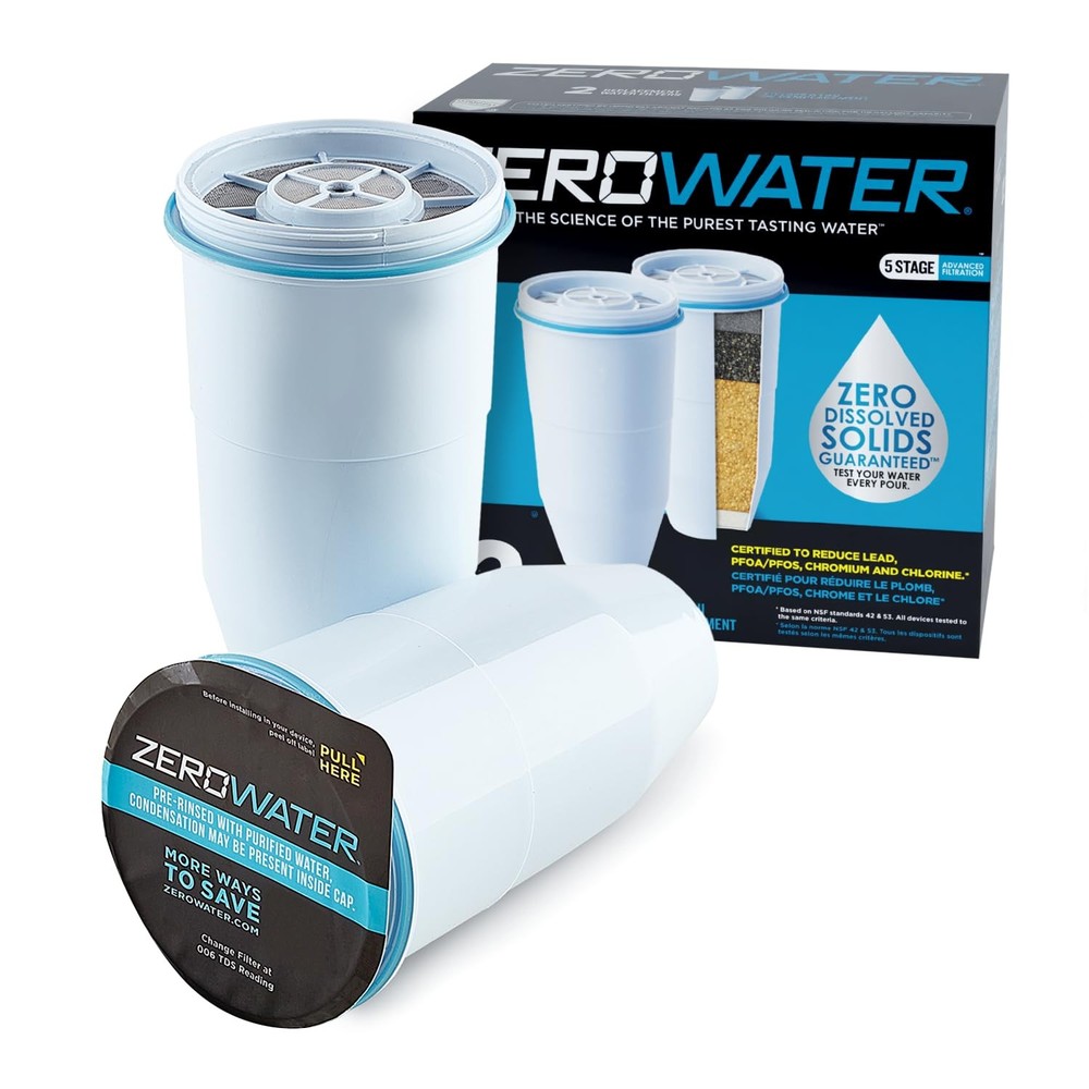 5-Stage Water Filter Replacement, Reduces Lead & PFOA/PFOS, 2-Pack, White