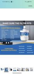 PUREPLUS Refrigerator Water Filter Replacement for DA29-00003G, 4 Pack