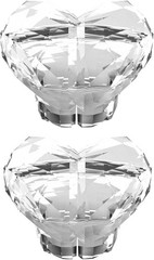 2 Pcs Transparent Love Heart Crystal Toilet Tank Button Aid Flush Replace