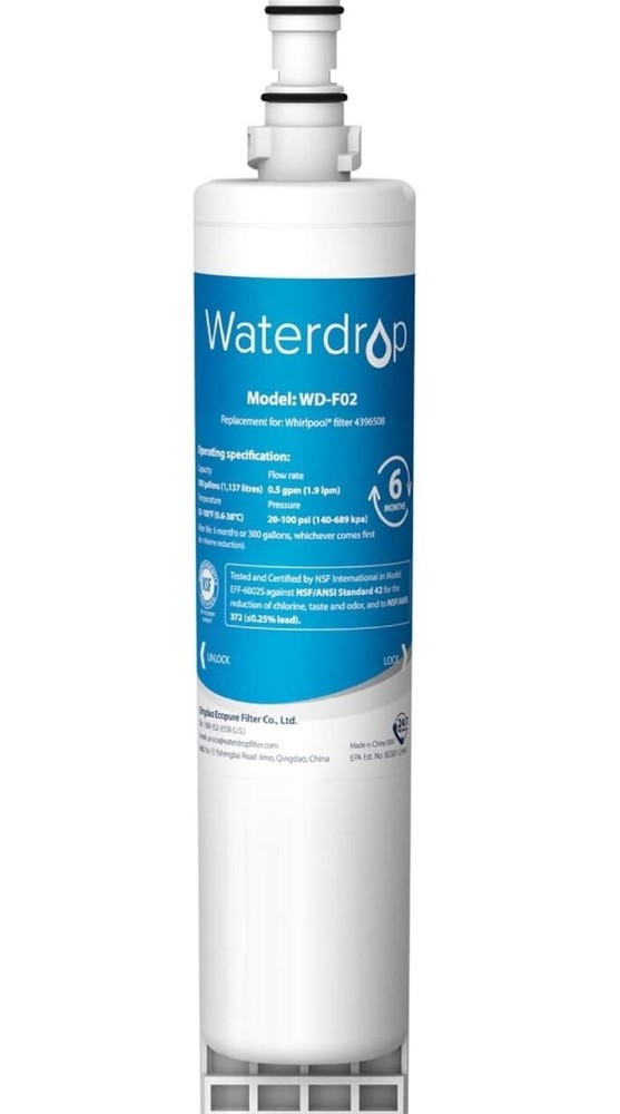 Waterdrop 4396508 Refrigerator Water Filter, Replacement for Whirlpool® 4396508,