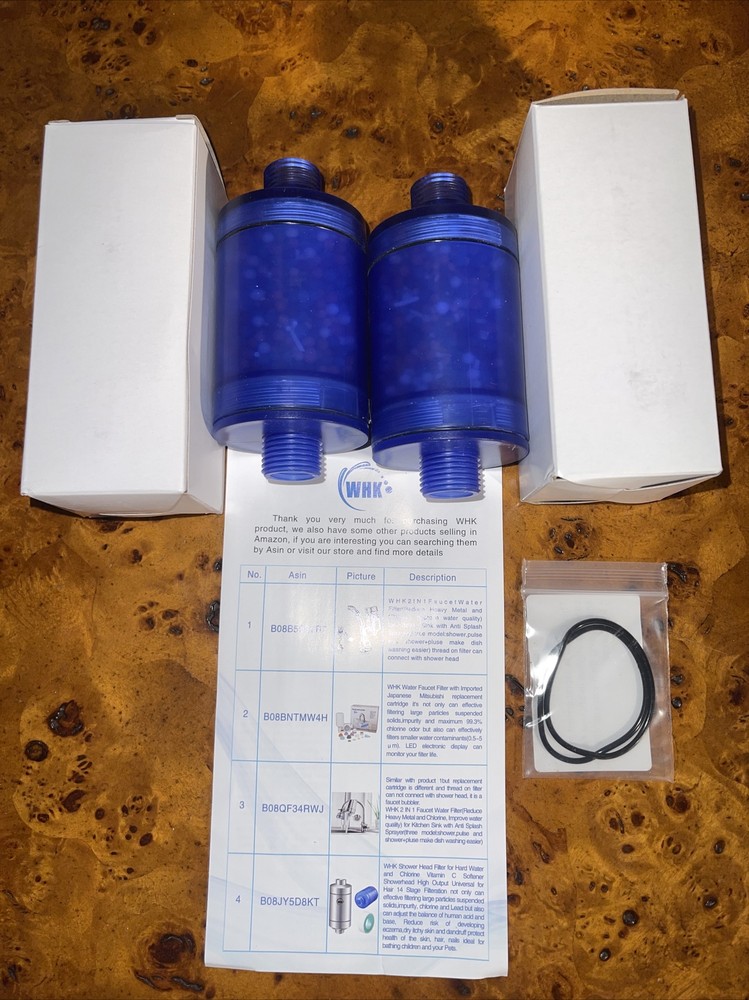 2 Pack WHK 14-Stage Universal Shower Water Filter Refill Cartridge Vitamin C