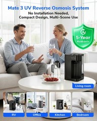 Mate 3 UV RO Water Filter Countertop, 44oz Smart Autofill, 9 Stage Filtration