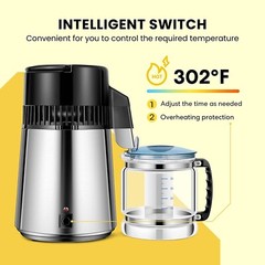 Destilador Y Purificador De Agua Maquina Purificadora Control Digital Acero Inox