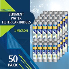 50pc Sediment 1 Micron Water Filters Cartridge 2.5″ x 10″ for Reverse Osmosis