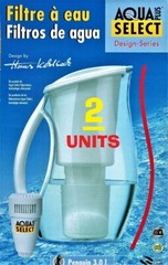 4-PK AQUA SELECT + Waters Drinking Water Pitcher Filters with 4 Filters,GERMANY